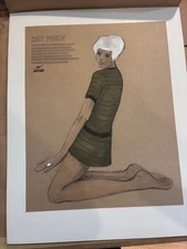 Vintage Jantzen “Knit Pickin’” Fashion Ad Art 1960s Signed Cathy K. Olson