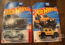 Hot Wheels Land Rover Defender Lot Defender 90 & ’15 Double Cab Off Road 2 Car
