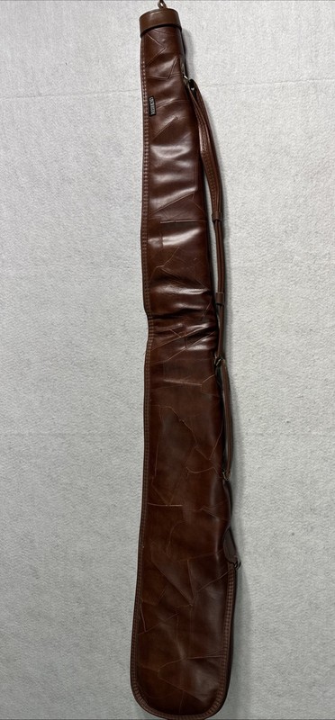 Vintage Early 1980s RedHead Leather Rifle Case Gun Sleeve Brass YKK Zipper Rare