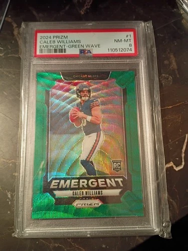 2024 Prizm Caleb Williams #1 PSA 8 Green Chicago Bears