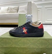 Gucci Ace black Embroidery Bee Mens Leather s...