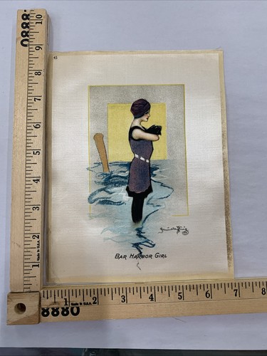 Antique Tobacco Silk Hamilton King Bar Harbor Girl #45 GOOD Condition