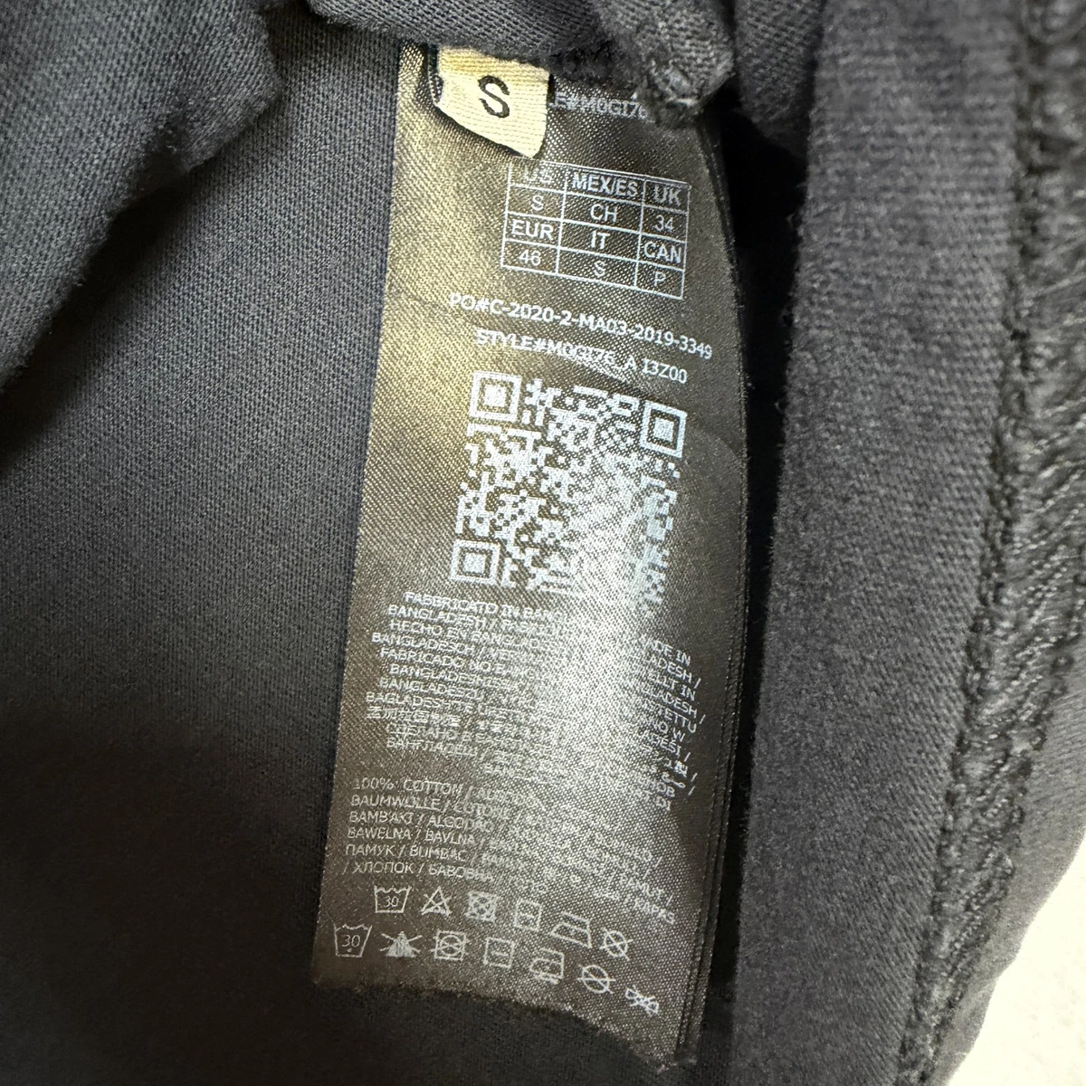 Camiseta gráfica para mujer GUESS talla pequeña negra manga corta jeans logotipo clásica