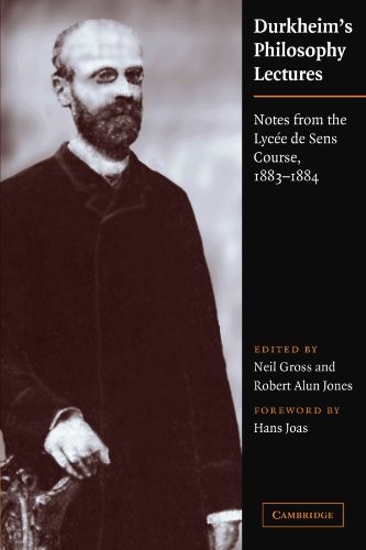 Durkheim's Philosophy Lectures: Notes from the . Gross<|