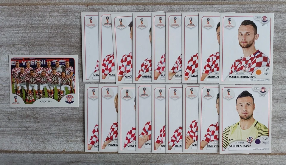 Panini WC 2018 Team Kroatien komplett mit schwarzer Rückseite - Bild 1 von 1