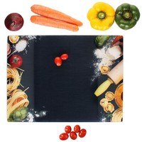 Glas-Schneidebrett Pasta-Dekor 40X30 Cm Kratzfest Servierplatte KüChe