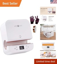 Effortless Tumbler Heat Press - Auto Shutoff & Emergency Stop, White Finish