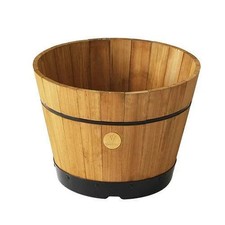 VegTrug Build A Barrel 15” Outdoor Planter, Ideal Wooden Barrel Medium - NATURAL