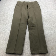 Orvis Pants Mens 33x34 Olive Green Chino Twill Flat Front Straight Leg Casual