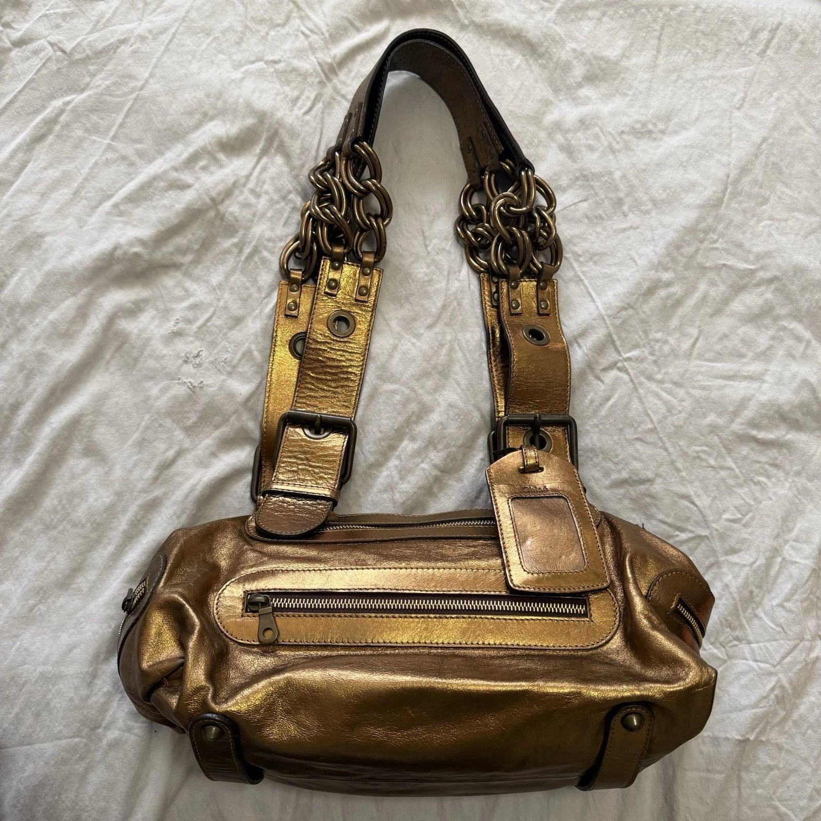 Chloe — EXTREMELY RARE Chloe Pheobe Philo Archived Chain Buckle Bag Gold / Bronze