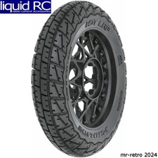 Pro-Line 1024410 Hot Lap S3 Motorcycle Front Tire Mounted on Black Supermoto