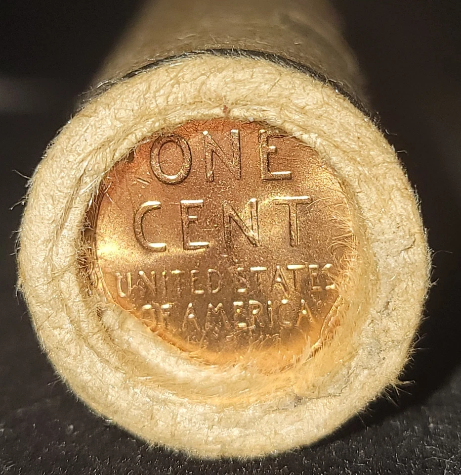 ¡¡ESTADO!! ¡¡SIN BUSCAR!! Rollo de centavo de trigo con moneda de plata antigua y extremos de colas de trigo BU Foto 2 de 3