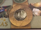 GB STAMPS RARE ISLE OF MAN CHRISTMAS COIN FIRST DAY COVER 2001 WITH MINT COIN