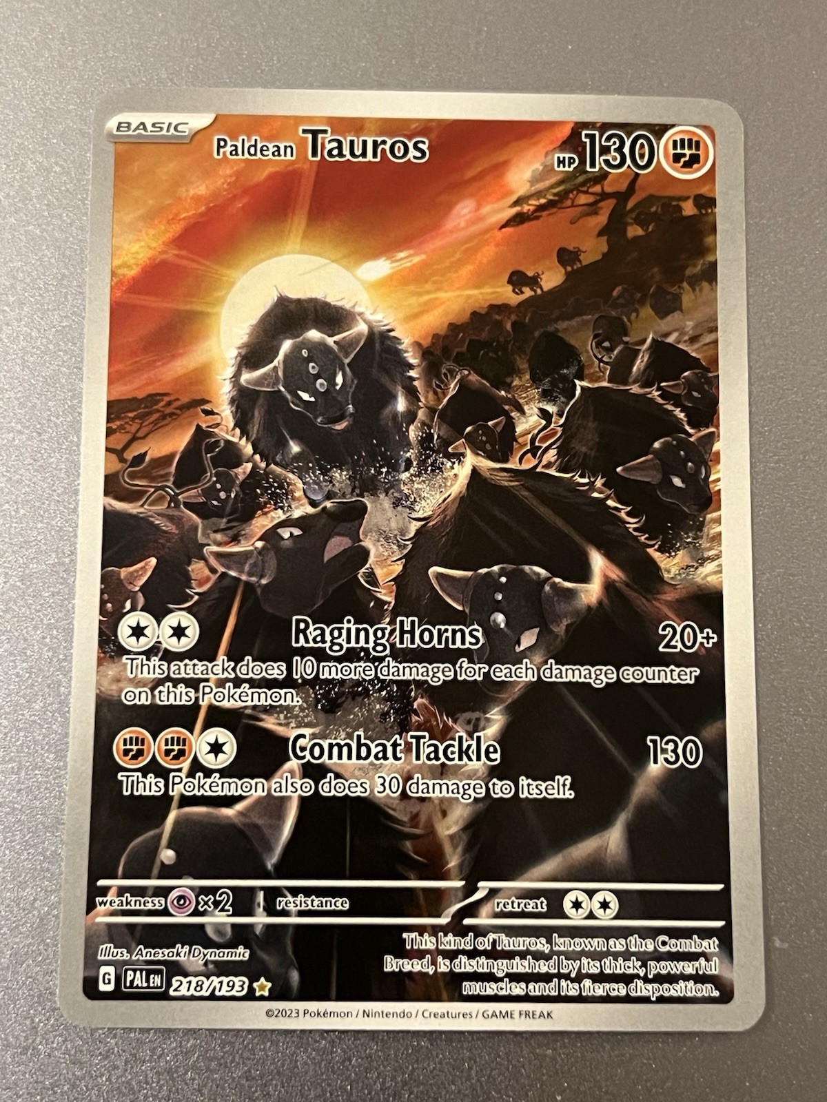Paldean Tauros 218/193 Paldea Evolved Illustration Rare Pokemon TCG NM