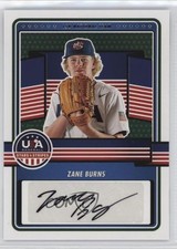 2023 Panini USA Baseball Stars & Stripes Zane Burns (Black Ink) #15U-ZB Auto 2s2