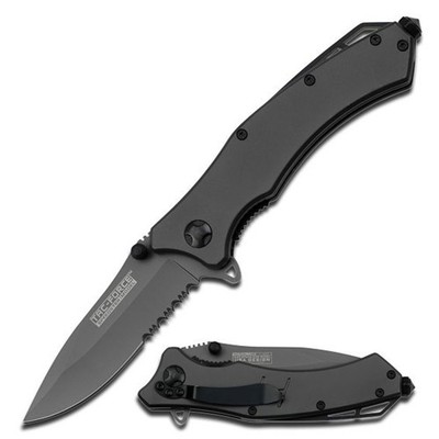 Tac-Force Spring Assisted Knife w/TiNite Coated Steel Handle-Glass Punch & Clip