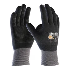 Pip 34-846/M Coated Gloves, Foam Nitrile, Dotted, Palm, 3 Abrasion Level, Gray,