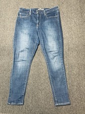Levis 721 Jeans Womens 32 Blue Stretch Denim High Rise Skinny 34x27.5 Zipper Fly