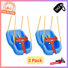 2 Pack Little Tikes 2 in 1 Snug n Secure Swing Blue High Back Baby Toddler Seat