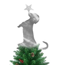 Christmas Tree Topper Metal Cute Dog Home Decor Dachshund Christmas Tree Toppers