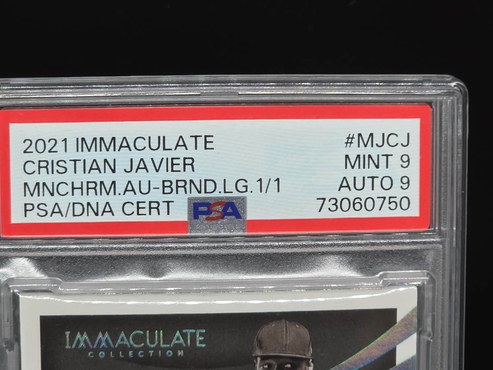 2021 Panini Immaculate Cristian Javier 1/1 Majestic Patch Auto Monochrome RC  view 4