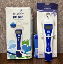 BlueLab pH Pen Digital pH Meter Auto Off Blue White  Probe Solution Opened Box