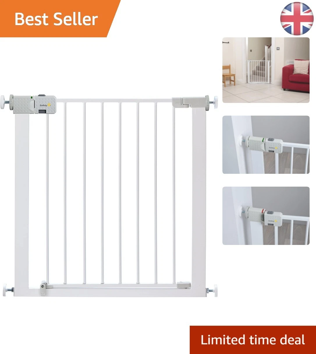 Versatile Metal Safety Gate for Children - Quick Install & Double-Lock System