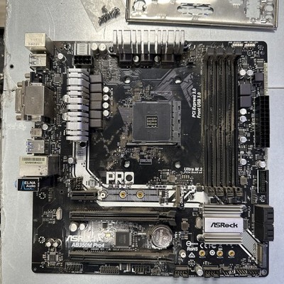 ASRock AB350M Pro4 mATX AMD AM4 DDR4 Gaming Motherboard M.2 PCIe