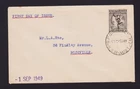 AUSTRALIA 1949 HERMES UNOFFICIAL FDC ADDRESSED