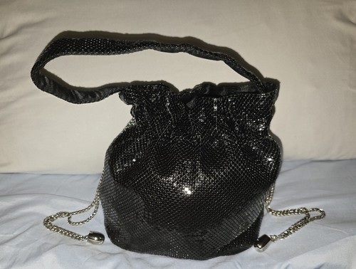 Gianni Bini Black Mesh Metal Sequin Mini Bucket Bag - Picture 5 of 8