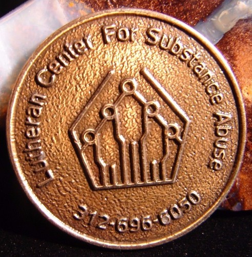 Alcoholics Anonymous AA Lutheran Center Recovery Bronze Token Coin Sober ODAT EC - 第 1/5 張圖片