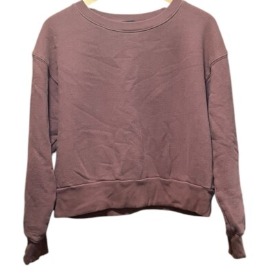 Beyond Yoga Work From Home Mauve Fleece Crewneck Pullover Sweatshirt Size XL
