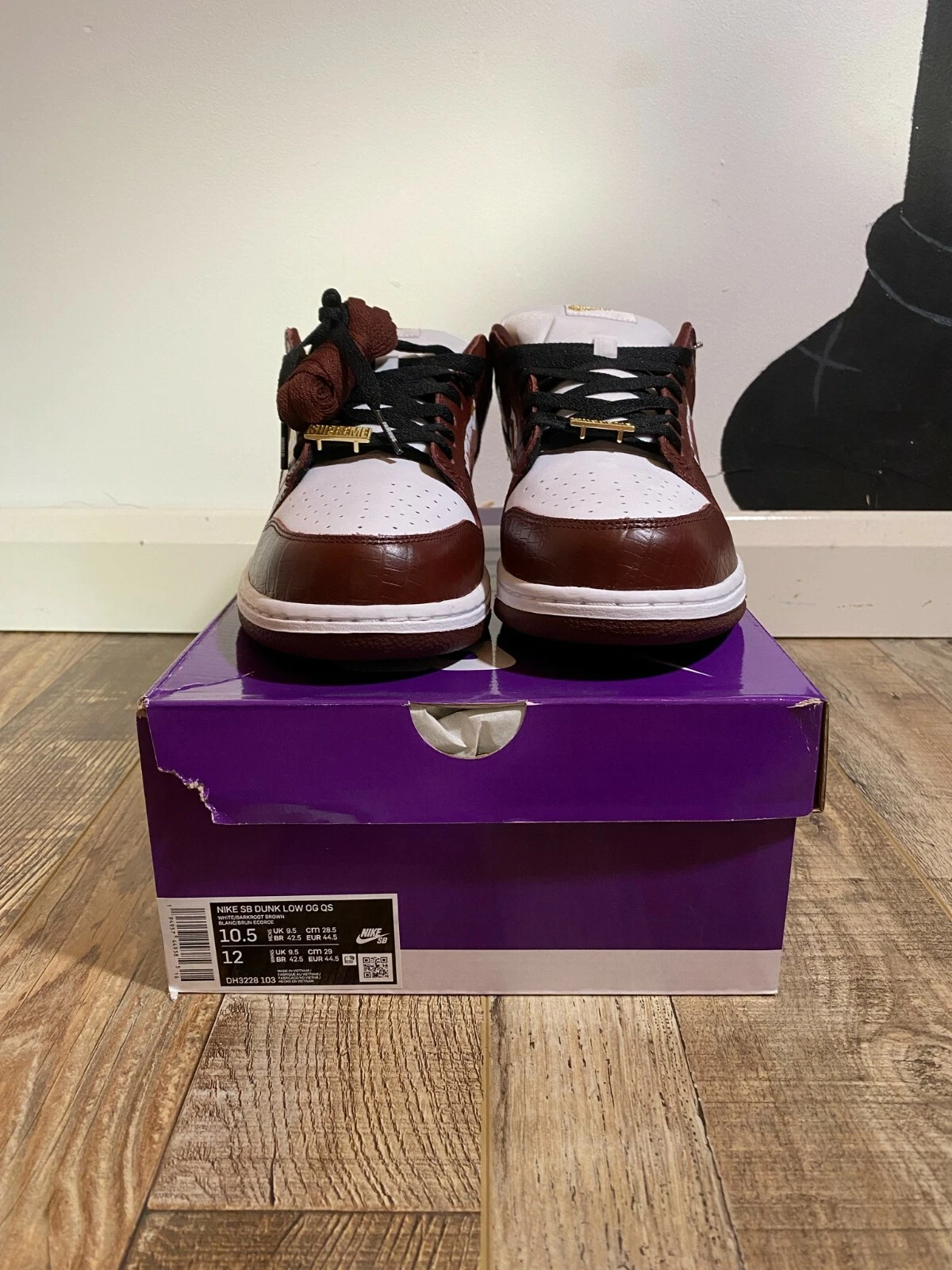 Nike Dunk x Supreme UK 9,5 marron
