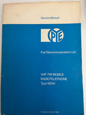 PYE VHF FM MOBILE RADIOTELEPHONE TYPE M294 MANUAL VINTAGE
