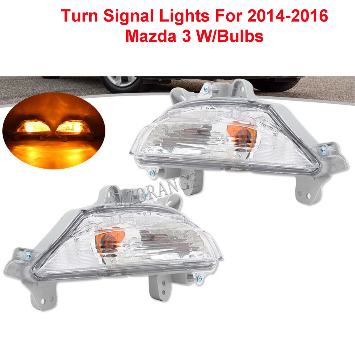 Driver Side Front Turn Signal Light For 2014-2016 Mazda 3 & 3 Sport - Includes Bulb