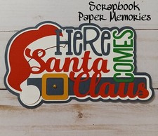 Premade paper piece, scrapbook title, Christmas, title, Card