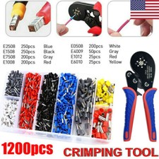 1200Pcs Crimp Tool W/ Bootlace Ferrule Crimper Plier Wire Terminal Connector Set