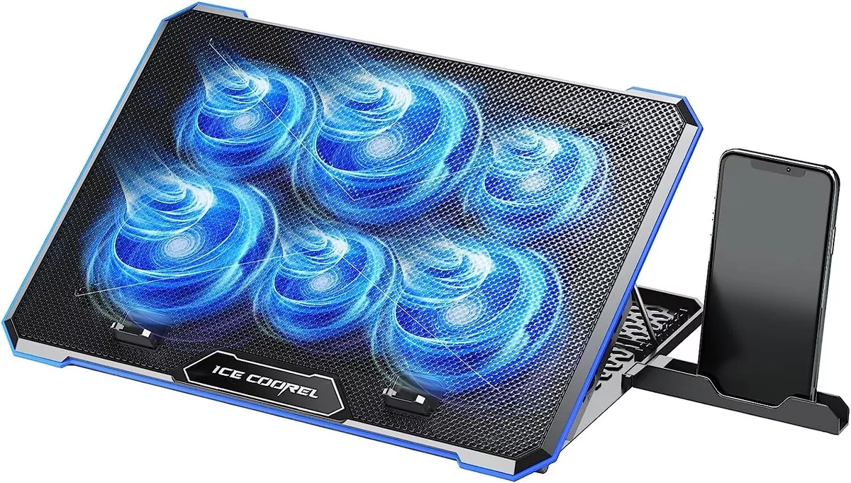 ICE COOREL Laptop Cooling Pad with 6 Cooling Fans for 15 17.3 Inch Laptops