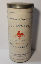 1930s Large Old Vintage Red Rooster Tin Grand Island Nebraska Man Garage Oil