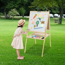 Art Easel, Easel For Kids, Adjustable Height With Magnetic Dark Green Board