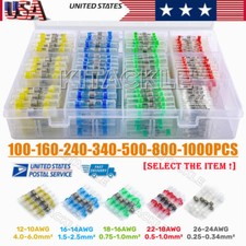 100/1000x Waterproof Solderstick Butt Wire Connector Kit Solder Sleeve Terminals