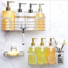 3-Piece Shower Caddy Set, No Drilling Wall-Mounted Shelves with Hooks,Organizer