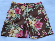 Men s Vtg Polo Ralph Lauren Cotton Blend Floral Print Swim Trunks Shorts Size L