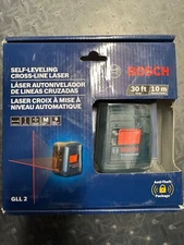New BOSCH self Leveling Cross Line Laser 30 Ft GLL 2 Mount Lightweight