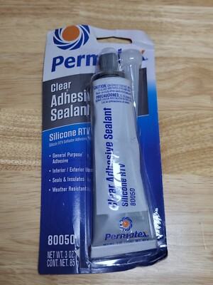 Permatex 80050 Clear RTV Silicone Adhesive Sealant, 3 oz