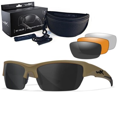 Wiley X - Valor 2.5 Grey, Clear Light Rust Matte Tan Frame Tactical Brille