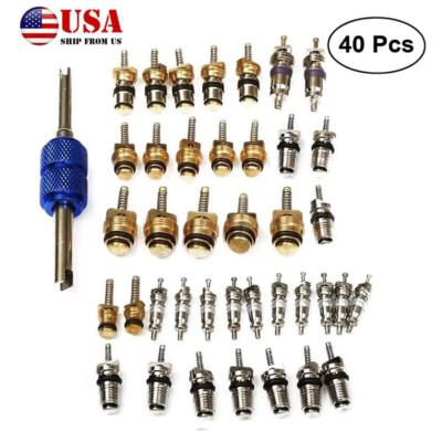 Car Air Conditioning Valve Core A/C R12 R134a Accessories Kit tem Cores Repair