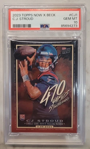 CJ Stroud 2023 Topps Now X Tyson Beck PSA 10 GEM MINT #CJ1 Rookie Card RC Texans