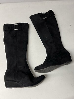 Impo Black High Boots Stretch Women’s Size 6M US Zippered Close Buckle 