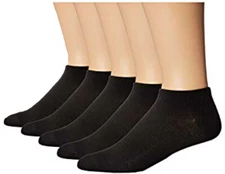 $45 Tommy Hilfiger Men'S 5 Pairs Pack Black Low-Cut Cotton Liner Socks Shoe 7-12